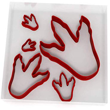 Set of 5 Dino Foot Cutters Fondant Polymer Cookie Icing Crafts Clay