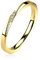 Paula & Fritz® Ring Damen Vorsteck-Ring Gold Zirkonia Klar 2-mm Breit 316L Chirurgenstahl Größe 57 (18,1) Herren-Ring Partnerring Ehering Verlobung