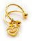Astra Two Rings Ear Cuff Ohrklemme Ohrstecker mit Herzanker Anhänger aus Edelstahl (1 Stück) Gold Geschenkidee aus St Pauli