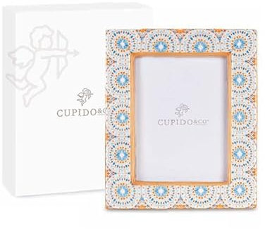 Bomboniera Matrimonio Porta Foto Stile Marocco in Ceramica con Scatola 17 x h 20 cm Art 29334