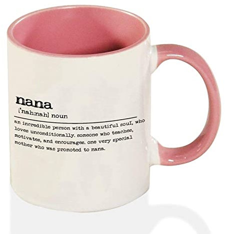Zweifarbige rosa Tasse Nana Kaffeetasse Nana Definition lustige Kaffeetasse Teebecher Geschenk 313 ml