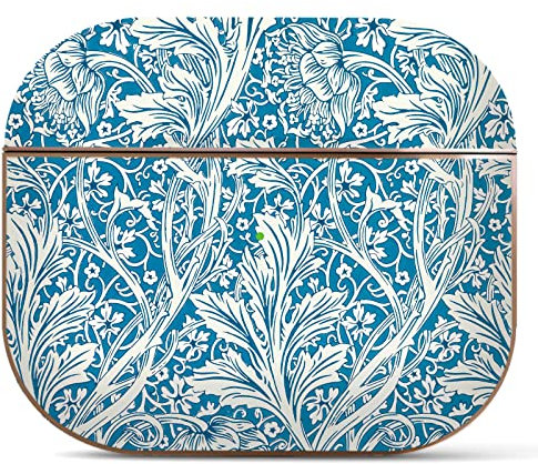 Berkin Arts Kompatibel mit AirPods Pro 2 Generation 2022 Kunst Hülle Rosé Goldenes Hardcover mit Schlüsselanhänger Damastmuster (William Morris-Arcadia Blue Floral)