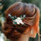 Vakkery Blumen Hochzeits Haarnadeln Grün Braut-Haarschmuck Haarspange für Frauen