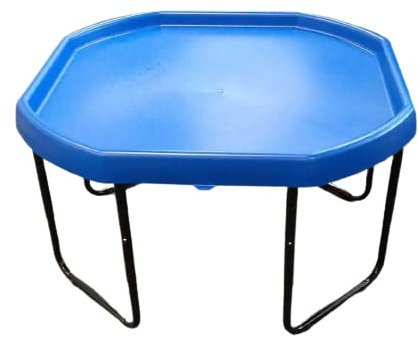 Talking Turtle Tuff Tray & Stand for Kids - 100cm x 100cm Mixing Play Tray for Sand, Water & Messy Play - Adjustable Height Stand - Ideal for Indoor & Outdoor Activity (Blue)