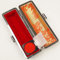 ZAANU 1 STÜCK PU-Japanisches Hanko-Chop-Etui, japanische Namensstempelbox, Siegel-Lederbox, runde Horn-Siegelbox, runde Stempelbox, japanische Siegelbox und /15