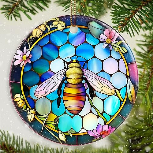 Dodosky Bienen-Weihnachtsschmuck – Keramik-Baumschmuck für Tierliebhaber – Andenken Geschenk für Imker