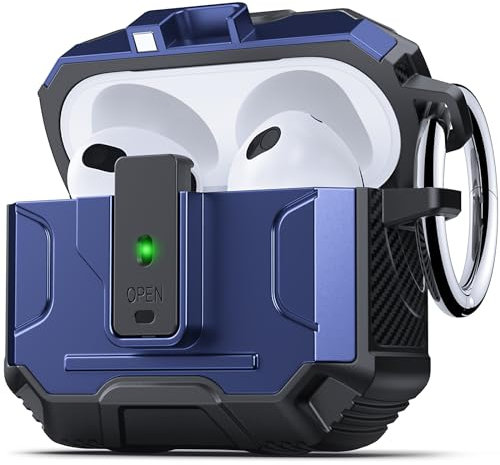DASFOND Armor Case for Airpods 3 - Estuche Protector Integral Resistente a los Impactos con Clip de Cierre Seguro Compatible con el Estuche de la 3ª generación de AirPods de Apple, Azul