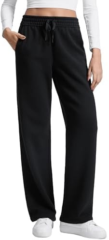 CRZ YOGA Fleece Gefütterte Sweatpants 71/76/81 cm | Gerade Bein, Mittelschwer, Casual, Weich, Atmungsaktiv, Warm, Baumwolle, Taschen, für Damen