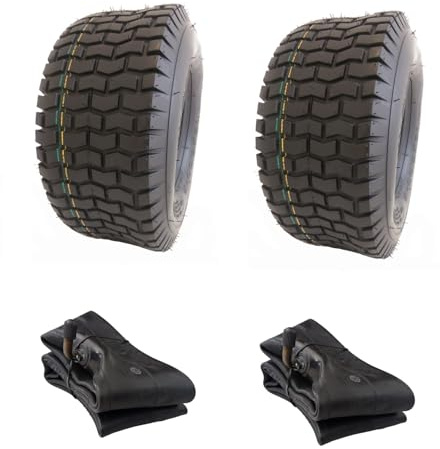 2x Schlauch + 2x 13x5.00-6 LG01 Rasenreifen Schläuche mit Winkelventil 13 x 5.00-6 Reifen für Aufsitzmäher Rasentraktor Rasenmäher Rasenmäherreifen 13x5-6 13 x 5-6 Mantel Reifenmantel