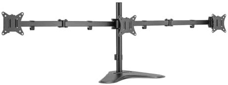LogiLink Monitorhalterung aus Aluminium für 3 Monitore (17–27), Armlänge: je 658 mm, mit Smartphone-Halterung