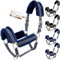 Esposita Halfter Champion Edition Stallhalfter Fellhalfter Flauschhalfter weich unterlegt mit Kunstfell flauschig (Shetty, Navy/Silber)