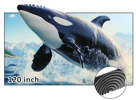 NexiGo 120-Inch Fresnel Projector Screen for Bright Day Light Use, 85% Ambient Light Rejecting ALR Projection Screen for Ultra Short Throw Projector, 16:9 Fixed Frame, Active 3D, HDR