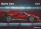 N NEUMANNVERLAGE - Sports Cars 2025 Wandkalender, 45x48cm, Kalender mit Abbildungen von hochleistungs-Autos, Speed Cars, Mondphasen, Spiralbindung und internationales Kalendarium