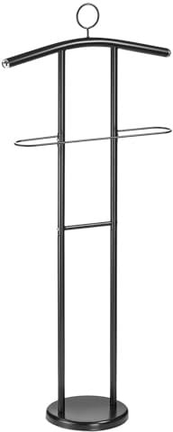 IDIMEX Herrendiener GÜNTHER, Kleiderbügel und Hosenablage, Metall Schwarz - Stummer Diener mit Ablage, Modern, Kleiderbutler | Schicker Kleiderständer für Schlafzimmer, Gürtel & Hut Ablage