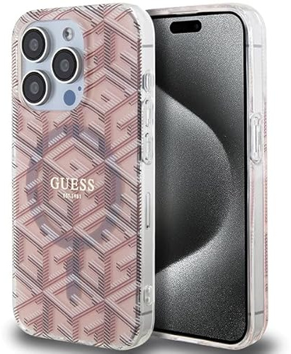 Guess GUHMP15LHGCUSTGP Hülle für iPhone 15 Pro 6.1 Rosa hardcase IML GCube