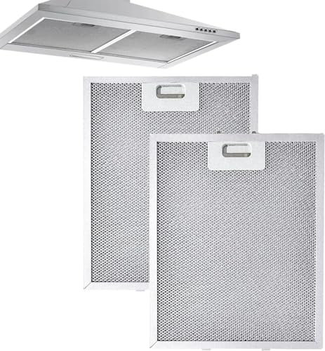 Range Hood Filters Set di 2 filtri antigrasso in metallo per cappe da cucina, dimensioni 320 x 260 x 9 mm.