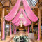 Highdi Hochzeit Vorhang Hochzeitsbogen, Chiffon Stoff Decken Gardinen Dekoration Tüll Vorhänge Freihanddeko für Hochzeit Geburtstag Party Fotografie Taufe (75x400cm,Rosa)