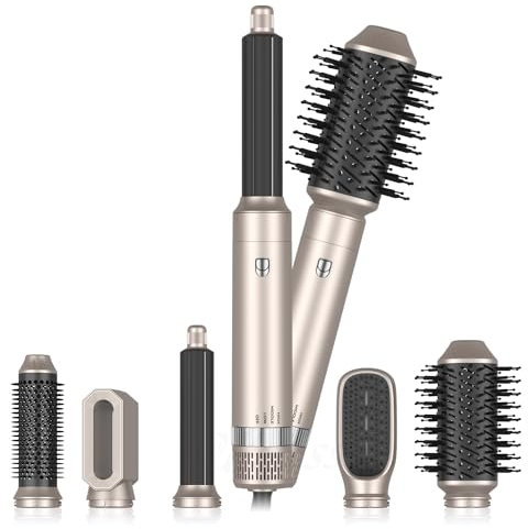 Aofesel Air Styler 6 in 1 Auto Lockenstab, 1000 W Magic Styler mit Haartrockner, Blasbürste, Föhnbürste, Glättungsbürste, Locken, Trocknen