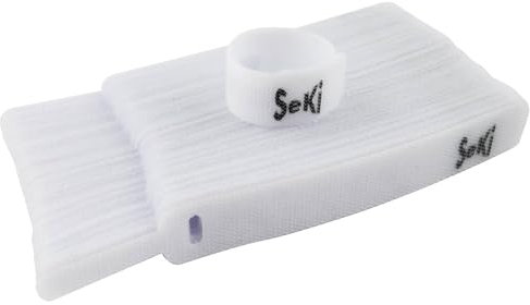 SeKi 50 Stück Klett Kabelbinder Weiss 11,5cm Klettband 12mm Breit Kabelmanagement Kabelorganizer wiederverwendbare Klettkabelbinder Klettverschluss Klettbinder mit Öse