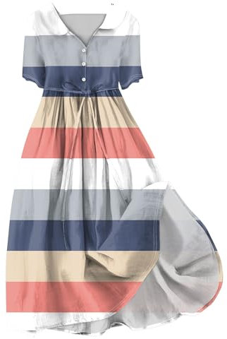 Robe Femme Chic Et Elegant, Vetement Femme Ete Robe De Plage Mi Longue Jupes Boheme Chic VêTements Femme Lin Robe Vintage Medievale pour Mariage Invité Vert (4-Rose,L)