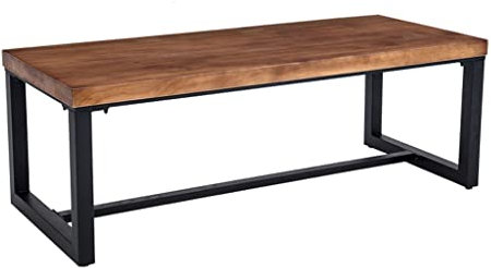 Bürotisch, 8 cm dick, massives Kiefernholz, Büro-Computertisch mit stabilem Metallrahmen, multifunktionaler Konferenztisch/persönlicher Arbeitstisch (Dicke 8 cm, 140 x 70 x 75 cm)