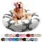 nvdsivee Hundebett Rund Katzenbett PlüSch Hundebetten Maschinenwaschbar Hundematte Hundekissen für Kleine Mittelgroße Grosse Hunde mit Rutschfestem Boden Grau Weiß 60cm
