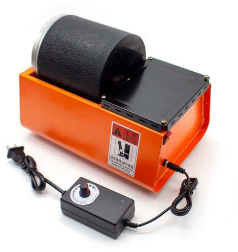 LeTkingok 2,5kg Rock Rotary Tumbler Lapidary Poliermaschine, Einzelne Trommelperlen Rock Stones Gold Silber Schmuck Jade Metall Poliermaschine (Einstellbare Geschwindigkeit)