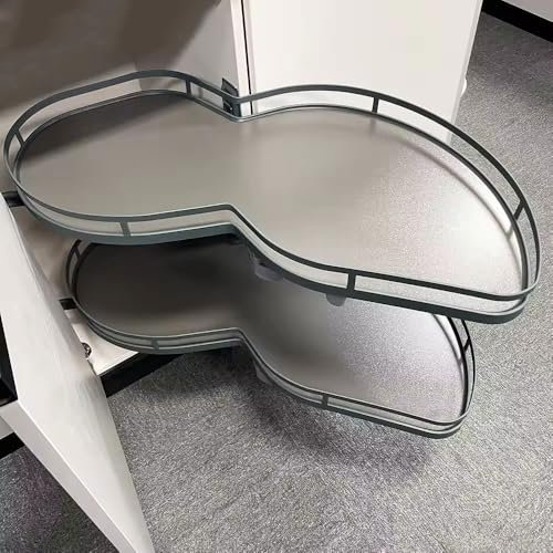 TYYCKJ Kitchen cabinet blind corner pull-out for 900 mm cabinets, kitchen blind corner unit, rotating double shelf, each tray swings out independently
