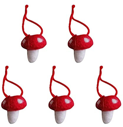 Ldabrye 5Kit Kleine Pilz Weihnachten Anhänger Wolle Hängende Ornamente Für Baum Dekorative Herstellung Kinder Haar Band Exquisite Handwerk
