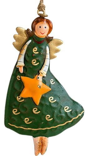Engel-Weihnachtsschmuck - Metall-Engel-Anhänger, Retro-Eisenkunst-Weihnachtsengel Dekoration, Weihnachtsengel Baumschmuck