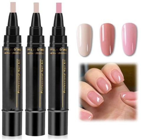 3 Colors Nail Polish Pen,3 in 1 Gel Nail Polish Pen,Nail Art Pens,Nail Polish Gel Pen,Nail Varnish Pens,Nail Art Tools,Nail Polish Set,One Step Nail Polish Gel Pen,Nail Art Kit for Home Salon,Q6/Q8/Q9