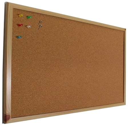 ZHOUXYFDC Pinnwand Kork Korktafel for Wandtisch „De Corcho Pared Con Marco Madera“. Pizarra Corcho Como Panel O Tablon Kalender, Karte, Fotos(60 x 90 cm)
