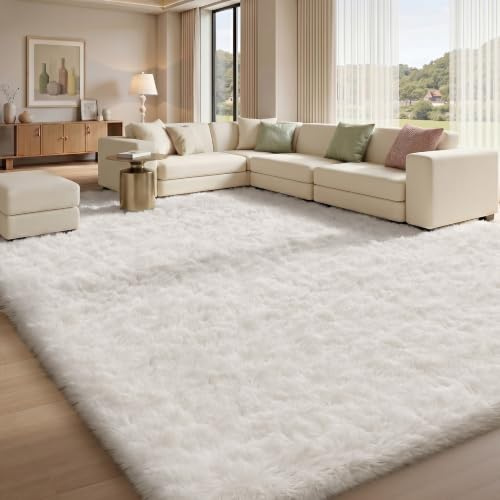 Sour Lemon Hochflor Teppich Elfenbeinweiß Teppich Wohnzimmer 240x340 Waschbar Anti-Rutsch Extra Große Teppiche Schlafzimmer Flauschige Moderne Teppiche Matte Teppichen für Schlafzimmer Kinderzimmer