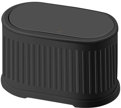 Gosera 1 PCS 4L Small Kitchen Compost Bin Stainless Steel Mini Garbage Can Countertop Trash Can Black