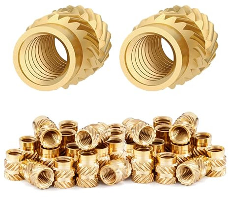 Dutreg M6 Insert fileté - 100 pièces Douilles filetées en laiton Pour Composants d'Impression 3D et Pièces en Plastique (M6 x D9 x L8)