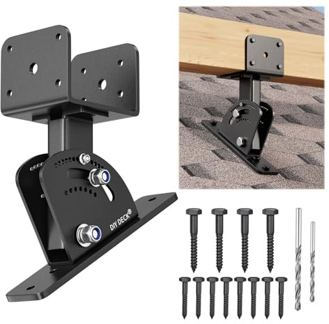 Dacherhöhung für Terrassendacherhöhung, verstellbarer und verankerter Winkel, Pergola-Dacherhöhung, robuste Edelstahl-Dachhalterung, Unterstützung für 4 x 4/4 x 6 Holz (zum Patent angemeldet), 1 Stück