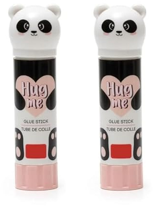 2x Hug Me Panda Glue Stick, 2 x 8.5 cm, Water Based, for Pasting on Paper, Washable, Toxic Free, Long Lasting, Ideal for Collages – Bundled by GetInStyle Shop