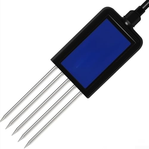 ZiStarlilife Misuratori di temperatura e umidità del suolo con sensore NPK di conducibilità di pH IP68 impermeabile in acciaio inox per serra, giardino, pascolo agricolo (7 in 1)