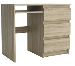 Masseno Schreibtisch Valerio 90x50cm, Modern Computertisch Bürotisch, Officetisch Für Home Office, Höhe 76cm, Sonoma Eiche