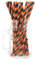 1000 Orange/Black Stripe Eco Friendly Recyclable Paper Drinking Straws Bright Colours Stripes And Metallic Colour Great for Birthday Wedding Christmas Party Baby Shower Decoration Food Safe Single Use