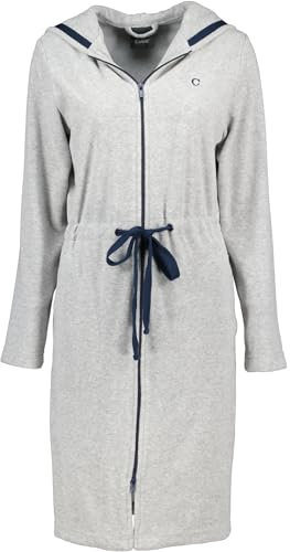 Cawö Home Bademäntel Damen Kurzmantel mit Kapuze Active 821 grau-melange-navy - 71 XS