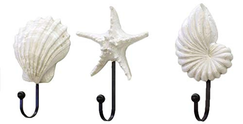 Sport Tent 3 Stück Garderobe Kleiderhaken Maritime Deko Wandhaken Handtuchhaken Huthaken Schlüssel Haken Shell Seestern Muschel Kreative Kleiderbügel