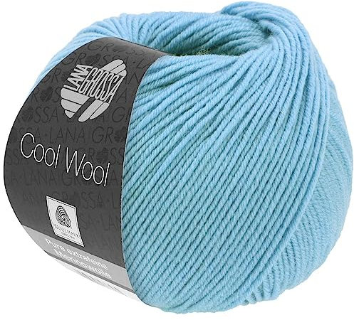 LANA GROSSA Cool Wool Uni | Extrafeine Merinowolle waschmaschinenfest und filzfrei | Handstrickgarn aus 100% Schurwolle (Merino extrafein) | 50g Wolle zum Stricken & Häkeln | 160m Garn FB 2098