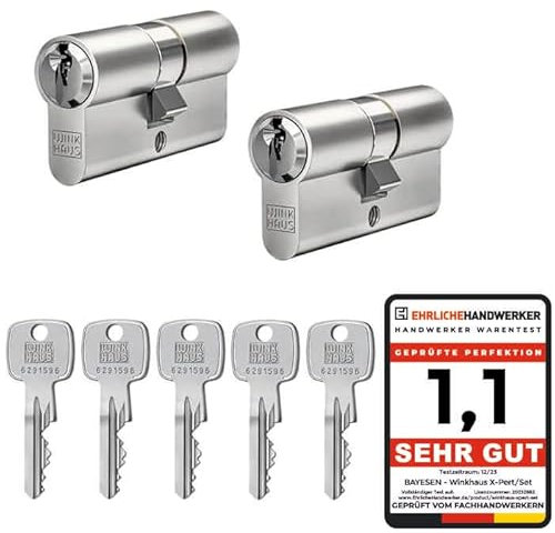 Winkhaus X-pert Profilzylinder, Knaufzylinder, Halbzylinder, Schließsystem Türzylinder Schließzylinder Zylinder Turschloss verschiedene Längen Set (2er Set | 2 Profilzylinder)