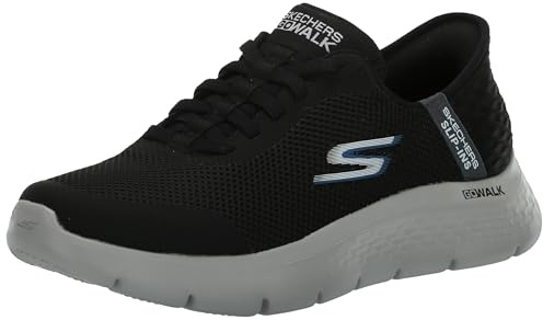 Skechers Herren Go Walk Flex Up Hands Free Slip-ins Sneaker, schwarz/grau, 46 EU