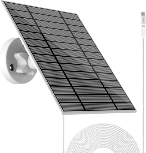 Pannello solare per telecamera di sicurezza, Pannello solare USB da 6 W per telecamere DC 5 V Caricatore a pannello solare USB impermeabile IP65 per fotocamera con montaggio regolabile a 360°