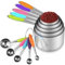 10 Pcs Measuring Cups and Spoons Set, Premium Stainless Steel Measuring Spoons Set with Engraved Scale, 5 Cups & 5 Spoons with 2 O-Rings Stackable Handle Accurate Tablespoon for Baking Liquid & Solid