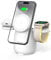 SwanScout Wireless Charging Station for MagSafe, SwanScout 707M, 3 in 1 Magnetic Wireless Charger Stand for iPhone 16/15/14/13/12, 5W Fast Charger for Apple Watch Series 10/9/8/7,Airpods (White)