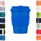 Ecoffee Cup 12oz 350ml Reusable Eco-Friendly 100% Plant Based Coffee Cup with Silicone Lid & Sleeve - Melamine Free & Biodegradable Dishwasher/Microwave Safe Travel Mug (Bonassola)
