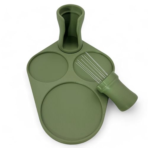 WDT Tool, magnetischer Griff, 8 feine Nadeln, mit Tamper Ablage, Espresso-Verteilungswerkzeug, 4 Ersatznadeln, Espresso Kaffeerührer, Barista-Tamper, Zubehör für Kaffee- und Espressomaschinen, grün